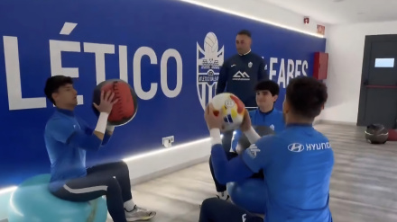 Momento del entrenamiento de porteros