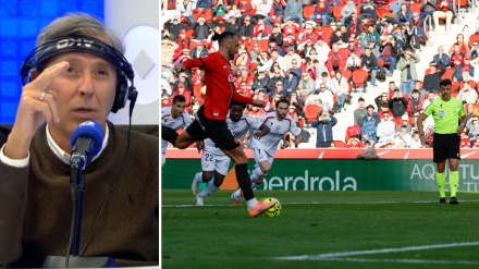 Paco González no ve penalti en el derribo de Boyomo a Virgili.