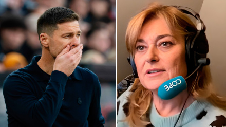 Xabi Alonso y Mónica Marchante, periodista y comentarista de El Partidazo de COPE