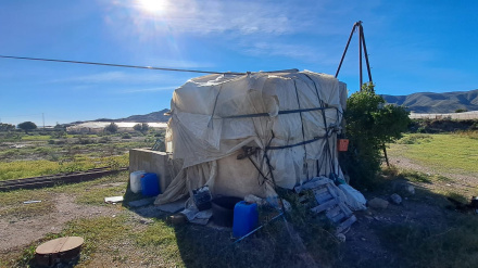 Una de las chabolas localizadas en la pedanía lorquina de Ramonete por la Policía Local