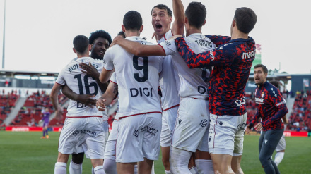 Osasuna celebra el empate en Mallorca