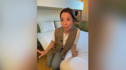 Almudena, en el hotel