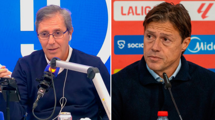 Paco González y Matías Almeyda, entrenador del Sevilla
