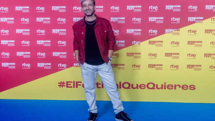 El cantante de Funambulista durante la presentación de los artistas que participarán en el Benidorm Fest