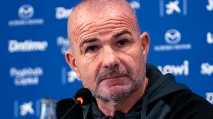 Paco López, durante una rueda de prensa como entrenador del Leganés