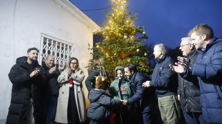 Momento del encendido en la zona rural de Ferrol
