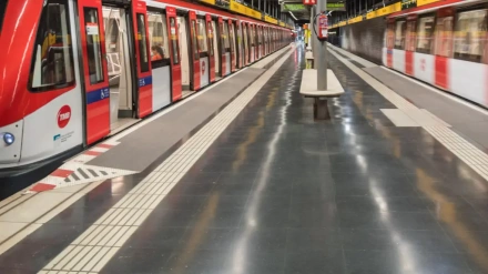 Obras en la línea  4 del metro de Barcelona