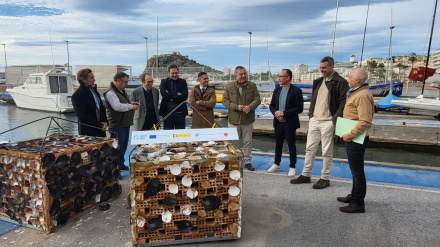 El consejero, Juan María Vázquez, y el alcalde, Cristóbal Casado, presentan la iniciativa en el puerto deportivo de Águilas