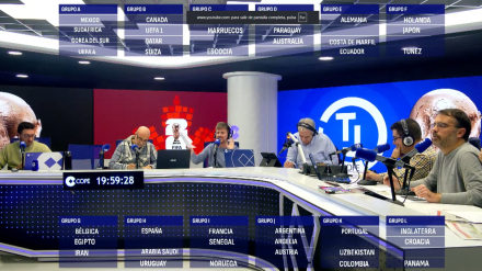 El plató de Tiempo de Juego durante el sorteo del Mundial 2026