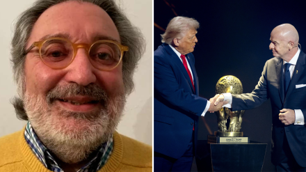 Emilio Pérez de Rozas "flipa" con el Premio de la Paz a Trump durante el sorteo del Mundial