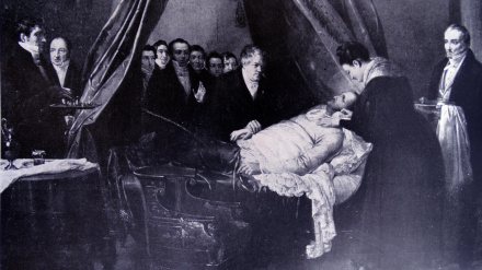 Grabado que representa la muerte de Fernando VII de España