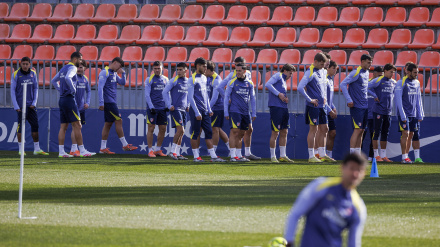 Imagen de los jugadores del Atlético de Madrid en un entrenamiento