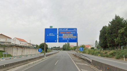 Señalización en la autopista AP-9F con salida 34