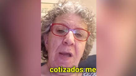 Carmen Morera, jubilada, en el vídeo