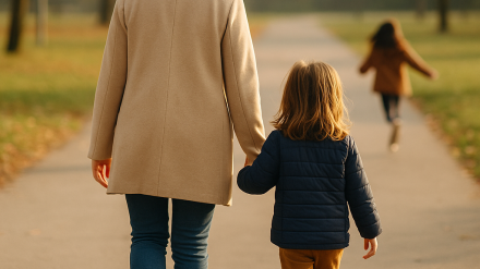 Imagen de una familia monoparental