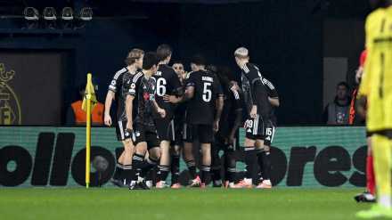 Los jugadores del Copenhague celebran un gol ante el Villarreal