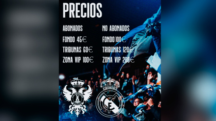 Precios para el partido de Copa del Rey entre el Talavera de la Reina y el Real Madrid