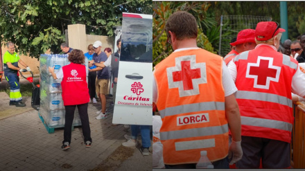 Cruz Roja Lorca  y Cáritas Lorca han recibido de Aguas de Lorca, cestas navideñas para repartir entre las familias más necesitadas del municipio
