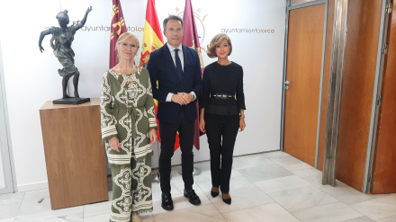 El alcalde de Lorca, la vicealcaldesa y la concejala de Economía en la presentación del proyecto de presupuestos