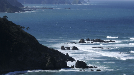 Vista de la costa asturiana desde San Esteban de Pravia