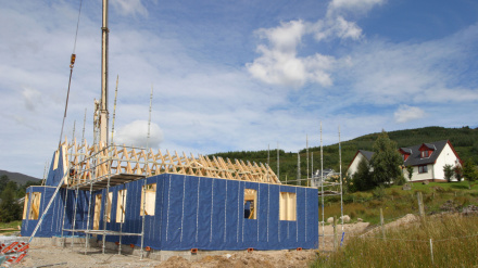 Casa prefabricada en construcción