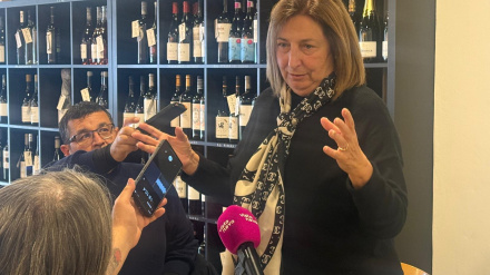 Pepa Font, portavoz del PP en Dénia, durante la comida anual con la prensa donde criticó la gestión urbanística del gobierno local