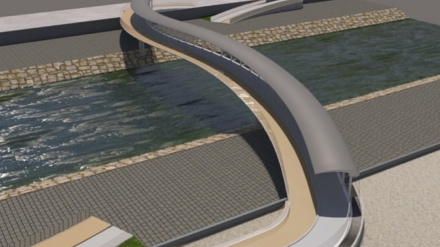 Nueva pasarela sobre el río Bernesga a su paso por León