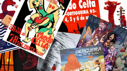 Algunos de los carteles del certamen de la comarca del Ortegal