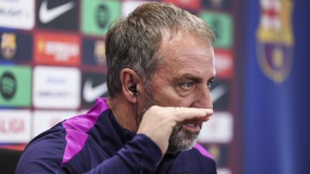 Hansi Flick, en rueda de prensa