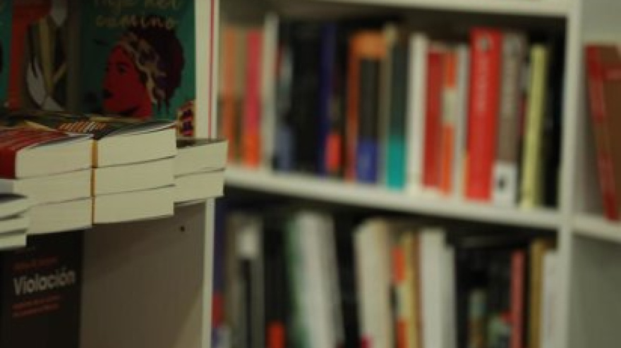 Libros colocados en una de las estanterías de librería