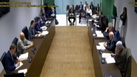 Momento de la declaración de Joan Laporta ante el juez por el 'caso Negreira'