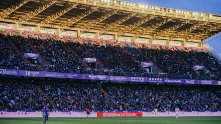 Imagen de la grada de Zorrilla durante la celebración de un partido