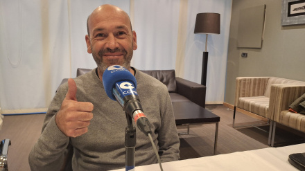 Luis Blanco en una visita a Deportes Cope Baleares