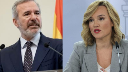 Los cabeza de lista del PP y el PSOE, Jorge Azcón y Pilar Alegría.