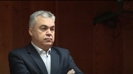 Santos Cerdán momentos antes de comparecer en la comisión Koldo del Senado