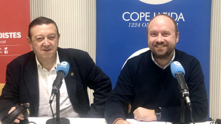 Cosme Garcia i Ricard Alvarez durant un exterior de COPE Lleida