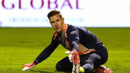 December 16, 2025, Guadalajara, Castile La Mancha, Spain: Marc Andre Ter Stegen of FC Barcelona during KingÂ´s Cup football match between CD Guadalajara and FC Barcelona at Pedro Escartin Stadium in Guadalajara, Spain, December 16, 2025 (Credit Image: © Ruben Albarran/ZUMA Press Wire)