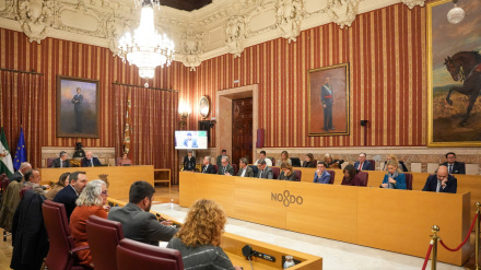 Celebración de un Pleno del Ayuntamiento de Sevilla.