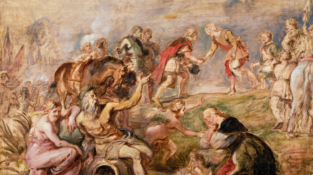 Peter Paul Rubens, Encuentro del rey Fernando de Hungría y el cardenal infante Fernando de España en Nördlingen, pintura