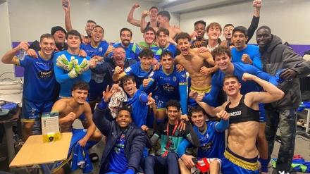 El vestuario del Ourense CF tras eliminar al Girona