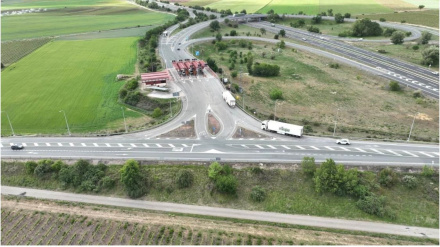 La intersección de la N-126 con la AP-68 en Haro