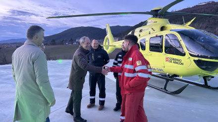 Miguel Ángel Clavero visita el helipuerto de Jaca