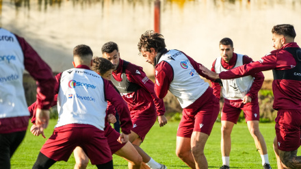 Entrenamiento del CD Extremadura antes del partido ante el Xerez CD