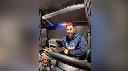 Laur, camionero, en el vídeo