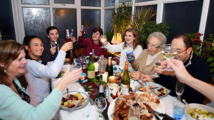 EEP567 EEP567 Family enjoy Christmas dinner with all the generations.