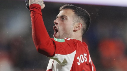 Arnaiz, autor del único gol del Granada ante el Albacete