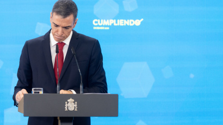 (Foto de ARCHIVO)El presidente del Gobierno, Pedro Sánchez, durante una rueda de prensa, en el Palacio de la Moncloa, a 15 de diciembre de 2025, en Madrid (España). Sánchez ha hecho balance del curso político y ha presentado el informe periódico de rendición de cuentas ‘Cumpliendo’.Eduardo Parra / Europa Press15/12/2025