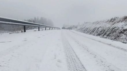 La nieve cuajó en diferentes puntos del concello de As Pontes
