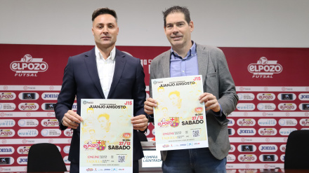 Juanjo y Kike Boned en la presentación del partido frente al FC Barcelona