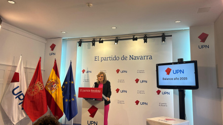 Cristina Ibarrola, presidenta de UPN, durante el balance del año 2025